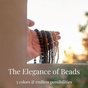 Neutral Colored Beaded Strand Necklaces